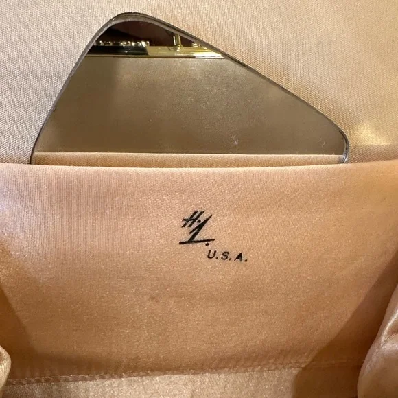 🌟HP🌟VTG 1950s-60s H&L (Harry Levine) Black Satin & Rhinestone Evening Bag Set - Picture 10 of 16